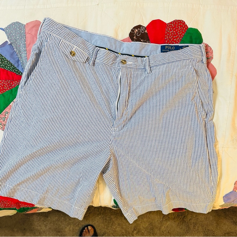 Polo by Ralph Lauren Men's Blue Striped Shorts